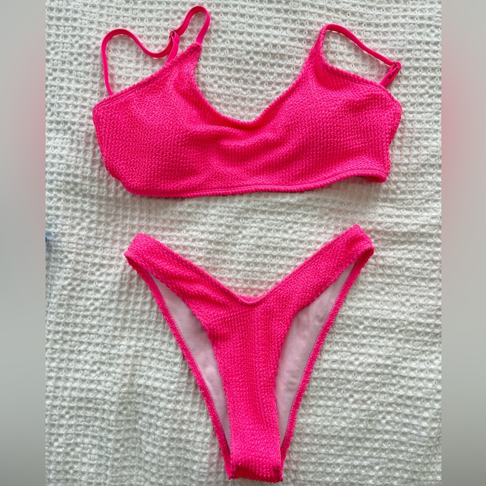 SHEIN Pink Bikini with High-Cut Design